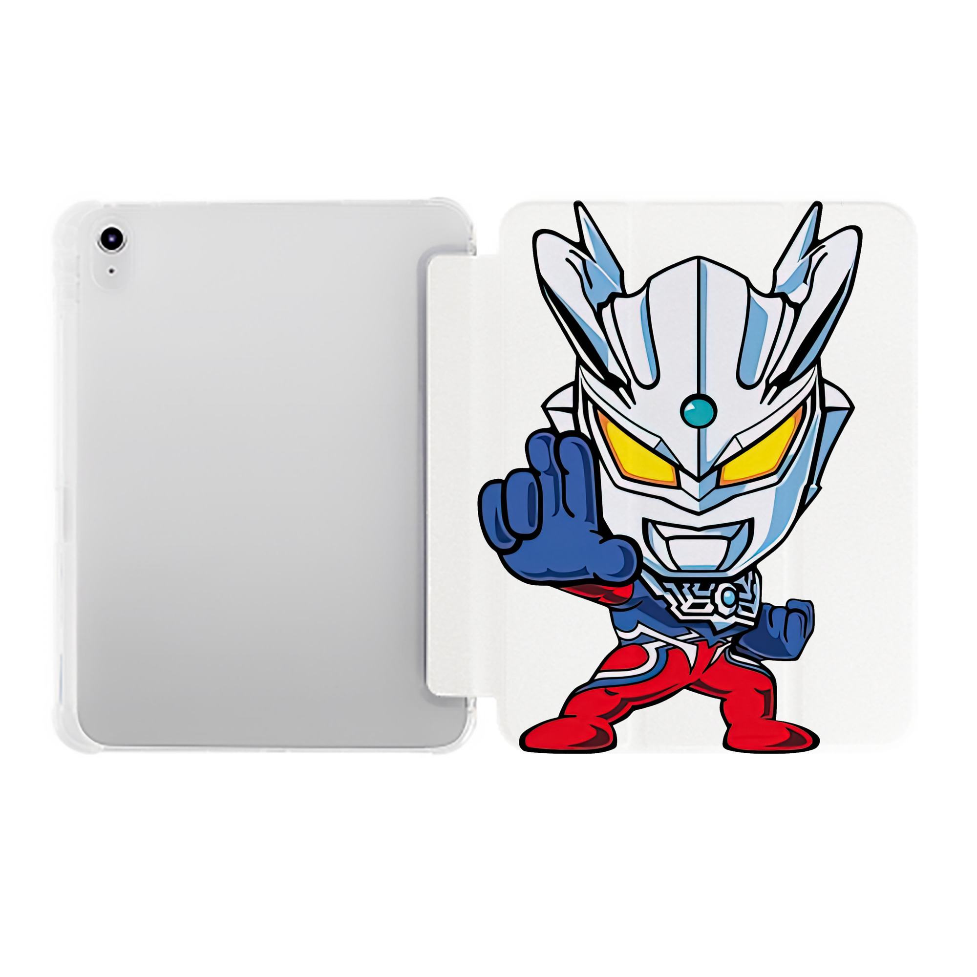 （画像用） ウルトラマン Ultraman IPad ケース ペン収納付き 三つ折りスタンド PUレザー×シリコン 対応機種9.5/10.5/10.9インチ